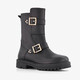 Leren meisjes biker boots met studs zwart