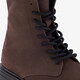 Leren meisjes veterboots donkerbruin