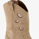 Suède cowboylaarzen met hartjes beige