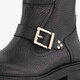 Leren meisjes biker boots met studs zwart