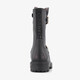 Leren meisjes biker boots met studs zwart