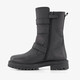 Leren meisjes biker boots met studs zwart