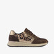 Dames sneakers met panterprint details bruin