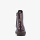 Leren croco dames veterboots bordeauxrood