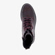 Leren croco dames veterboots bordeauxrood