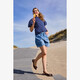 Dames top met polkadots blauw
