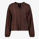 Dames blouse met V-hals bruin