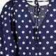 Dames top met polkadots blauw