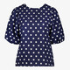 Dames top met polkadots blauw