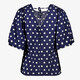 Dames top met polkadots blauw