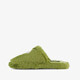 Fluffy dames instap pantoffels matcha groen