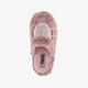 Fluffy dames instap pantoffels koffie roze