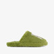 Fluffy dames instap pantoffels matcha groen