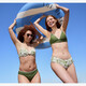 Dames bikinibroekje met bloemenprint groen