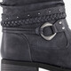 Dames enkellaarsjes met gesp en studs donkerblauw