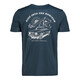Heren T-shirt met backprint blauw