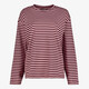Gestreept dames shirt met lange mouwen roze