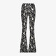 Dames flared broek met bloemenprint zwart