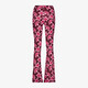 Dames flared broek met bloemenprint roze