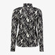 Dames coltrui met bloemenprint zwart wit