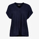 Dames plissé top donkerblauw