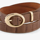 Dames riem met krokodillenprint bruin