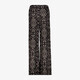 Dames wide leg broek met print zwart beige