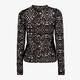 Dames top met print zwart beige