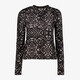 Dames top met print zwart beige
