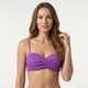 Voorgevormde dames bikinitop met structuur paars