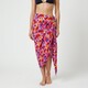 Dames strandrok met bloemenprint roze