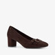 Jana dames pumps met H-leest donkerbruin