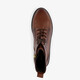 Leren dames veterboots cognac bruin
