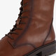 Leren dames veterboots cognac bruin