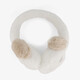 Fluffy meisjes oorwarmers met dierengezichtje wit
