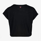 Cropped meisjes sport T-shirt met tekstopdruk zwart
