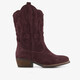 Suède meisjes cowboylaarzen bordeauxrood