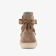 Suède meisjes enkellaarsjes met strikjes beige