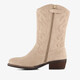 Suède meisjes cowboylaarzen met franjes beige