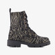Meisjes veterboots met print zwart zilver