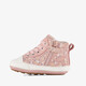 Leren babyschoenen met bloemenprint roze