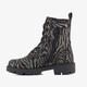 Meisjes veterboots met print zwart zilver