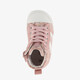 Leren babyschoenen met bloemenprint roze