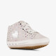 Leren babyschoenen met hartjes roze
