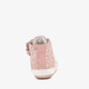 Leren babyschoenen met bloemenprint roze