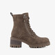 Dames veterboots met hak bruin