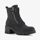 Dames veterboots met hak zwart
