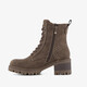 Dames veterboots met hak bruin