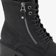 Dames veterboots met hak zwart