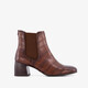Dames enkellaarsjes mt croco print bruin
